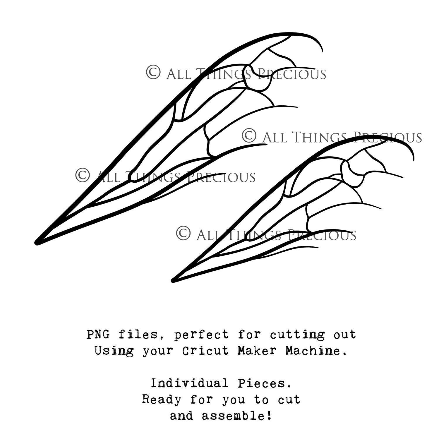 SVG & PNG Fairy Wing files for Cricut or Silhouette Cameo Cutting Machine. To create wearable fairy wings, in adult or children sizes.  Use this clipart design for Halloween Costumes, Fantasy or Cosplay or photography. These are Individual Wing Pieces, for you to cut and assemble. This is a digital product.